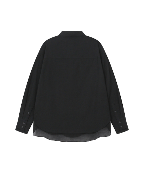 Miseki SEOUL(ミセキソウル)の「Oblique layered sheer shirts BLACK(シャツ/ブラウス・レディース・その他・1/2)」の3枚目の写真