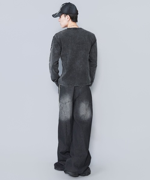 SPINNS（スピンズ）の「短丈ロングスリーブTシャツ/スケルトンボーンロゴ（Tシャツ/カットソー・メンズ・ブラック系その他/ウッドランド/ホワイト/ブラック・ONESIZE）」の15枚目の写真