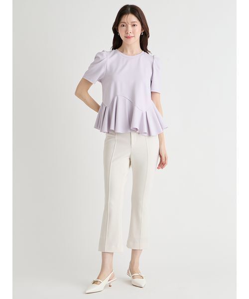 CELFORD(セルフォード)の「【洗える】アシンメトリーカットトップス(Tシャツ/カットソー・レディース・ブラック/ラベンダー/オフホワイト/その他・F)」の7枚目の写真