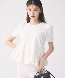 HANAE MORI×CELFORDコラボ】 パール付きフリルブラウス（シャツ