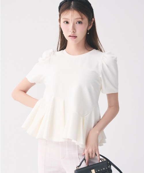 CELFORD(セルフォード)の「【洗える】アシンメトリーカットトップス(Tシャツ/カットソー・レディース・ブラック/ラベンダー/オフホワイト/その他・F)」の2枚目の写真