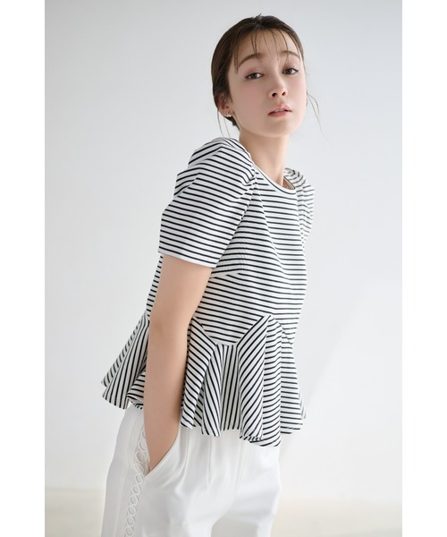 セール】【洗える】アシンメトリーカットトップス（Tシャツ/カットソー