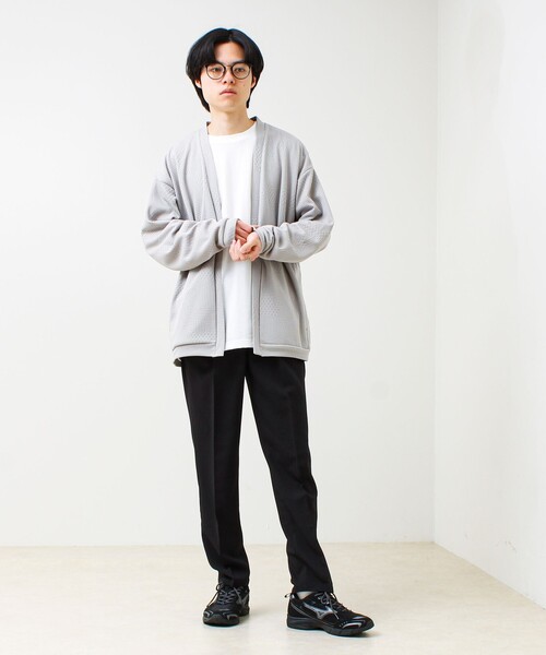 GLOSTER(グロスター)の「【ロンTとカーデの2点セット】ランダムジャガード アンサンブルカーディガン(カーディガン/ボレロ・メンズ・ネイビー/ライトグレー・L/M/S)」の16枚目の写真