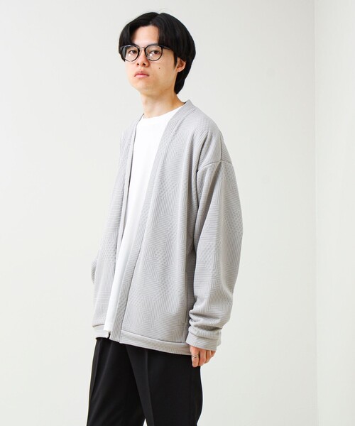 GLOSTER(グロスター)の「【ロンTとカーデの2点セット】ランダムジャガード アンサンブルカーディガン(カーディガン/ボレロ・メンズ・ネイビー/ライトグレー・L/M/S)」の19枚目の写真