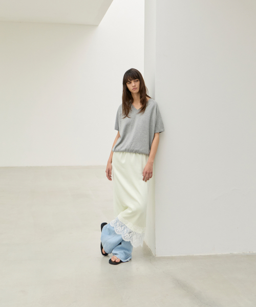LEVAR(レバー)の「Layered Satin Lace Skirt - Sherbet Lemon(スカート・レディース・その他・FREE/MEDIUM/SMALL)」の5枚目の写真