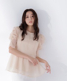 NATURAL BEAUTY BASIC（ナチュラルビューティーベーシック）の「【Oggi5月号掲載】◇シアーペプラムブラウス半袖（シャツ/ブラウス）」