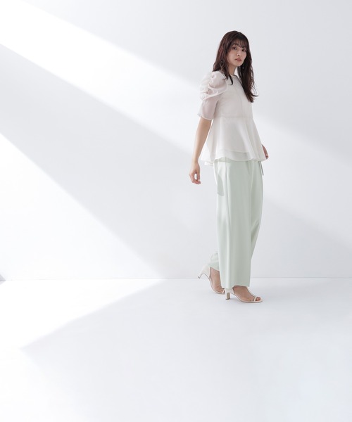 Oggi5月号掲載】◇シアーペプラムブラウス半袖（シャツ/ブラウス