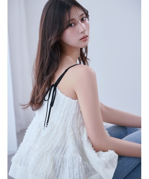 SNIDEL（スナイデル）の「ボリュームティアードキャミチュニック（その他トップス・レディース・ベージュ/ブラック/アイボリー・F）」の14枚目の写真