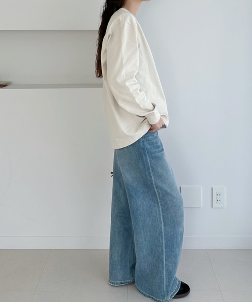 THE NORTH FACE(ザノースフェイス)の「◇THE NORTH FACE◇ WHITE LABEL 正規品/メンズ イージーオン L/S R/TEE M'S EASYON L/S R/TEE(Tシャツ/カットソー・レディース・クリーム/ブラック・M)」の6枚目の写真