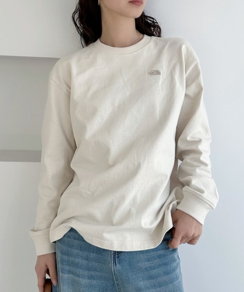 THE NORTH FACE(ザノースフェイス)の「◇THE NORTH FACE◇ WHITE LABEL 正規品/メンズ イージーオン L/S R/TEE M'S EASYON L/S R/TEE(Tシャツ/カットソー・レディース・クリーム/ブラック・M)」の4枚目の写真