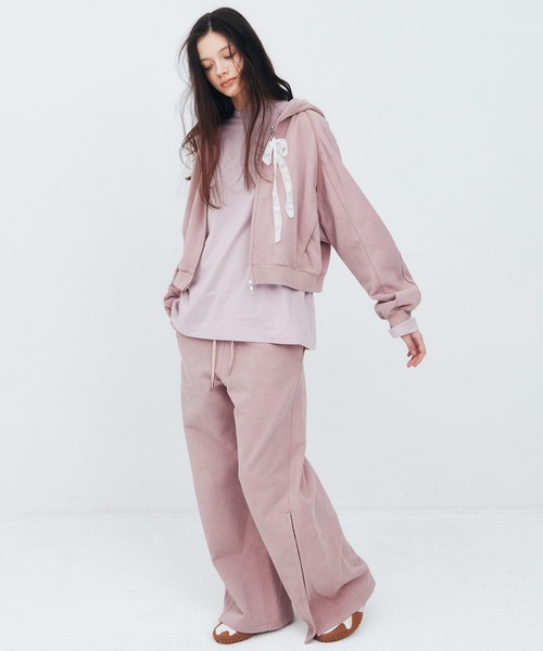 LE CIEL BLEU(ルシェルブルー)の「LEエンブロイダリーロングT / LE Embroidery Long T(Tシャツ/カットソー・レディース・オフホワイト/ブラック/ピンク・36)」の14枚目の写真