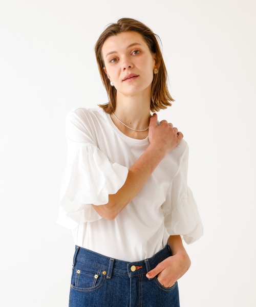 DESIGNWORKS(デザインワークス)の「バルーンスリーブTシャツ(Tシャツ/カットソー・レディース・ブラック・38)」の3枚目の写真