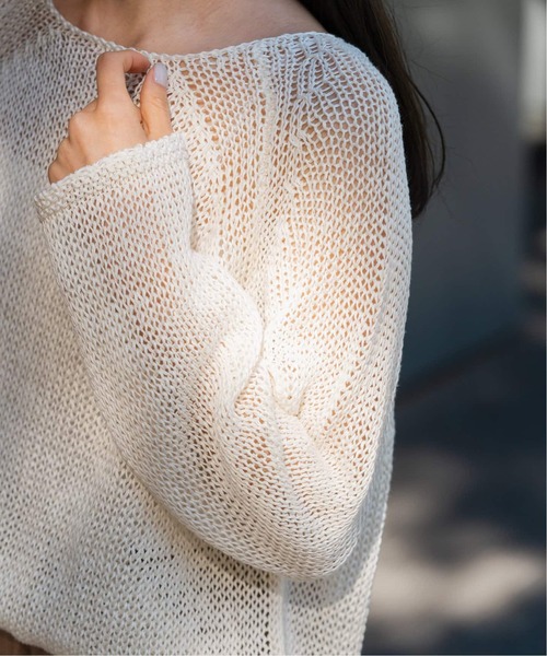 FRAMeWORK(フレームワーク)の「≪追加≫LINEN CORD ニット 2(ニット/セーター・レディース・ブラウン/バーガンディー/イエロー/ホワイト・FREE)」の8枚目の写真