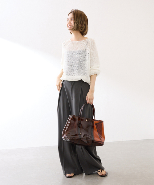 FRAMeWORK(フレームワーク)の「≪追加≫LINEN CORD ニット 2(ニット/セーター・レディース・ブラウン/バーガンディー/イエロー/ホワイト・FREE)」の7枚目の写真