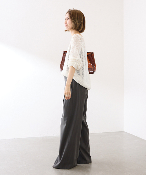 FRAMeWORK(フレームワーク)の「≪追加≫LINEN CORD ニット 2(ニット/セーター・レディース・ブラウン/バーガンディー/イエロー/ホワイト・FREE)」の6枚目の写真