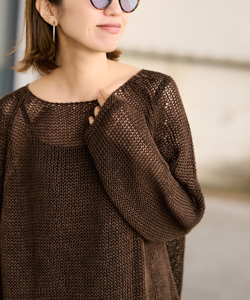 FRAMeWORK(フレームワーク)の「≪追加≫LINEN CORD ニット 2(ニット/セーター・レディース・ブラウン/バーガンディー/イエロー/ホワイト・FREE)」の18枚目の写真