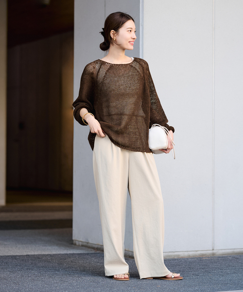 FRAMeWORK(フレームワーク)の「≪追加≫LINEN CORD ニット 2(ニット/セーター・レディース・ブラウン/バーガンディー/イエロー/ホワイト・FREE)」の16枚目の写真