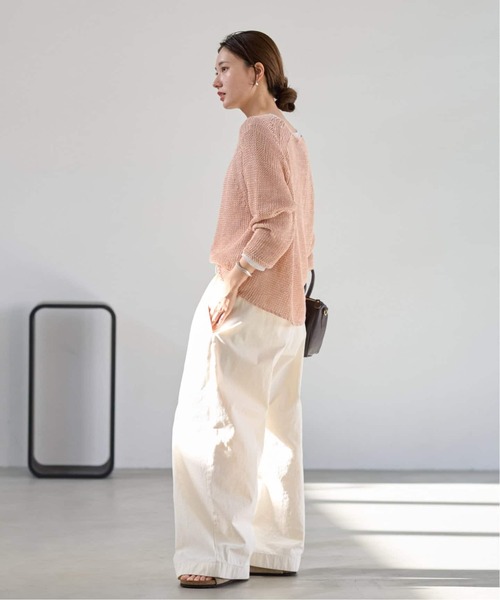 FRAMeWORK（フレームワーク）の「≪追加≫LINEN CORD ニット 2（ニット/セーター・レディース・ブラウン/バーガンディー/イエロー/ホワイト・FREE）」の17枚目の写真