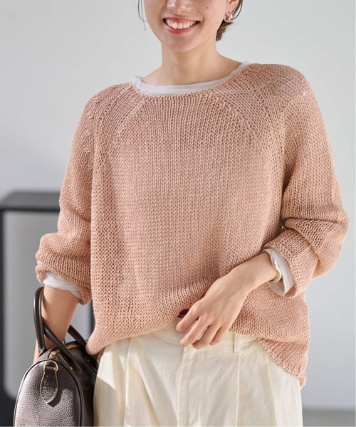 FRAMeWORK（フレームワーク）の「≪追加≫LINEN CORD ニット 2（ニット/セーター・レディース・ブラウン/バーガンディー/イエロー/ホワイト・FREE）」の19枚目の写真