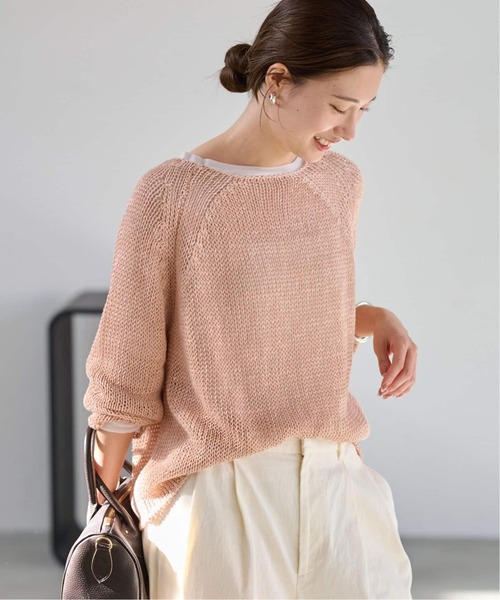 FRAMeWORK（フレームワーク）の「≪追加≫LINEN CORD ニット 2（ニット/セーター・レディース・ブラウン/バーガンディー/イエロー/ホワイト・FREE）」の11枚目の写真