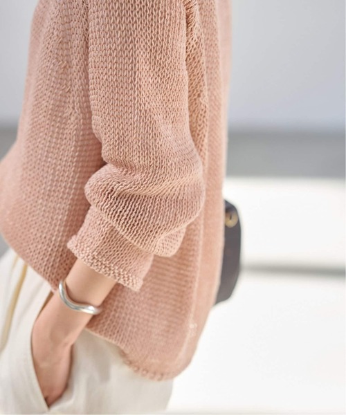 FRAMeWORK（フレームワーク）の「≪追加≫LINEN CORD ニット 2（ニット/セーター・レディース・ブラウン/バーガンディー/イエロー/ホワイト・FREE）」の14枚目の写真