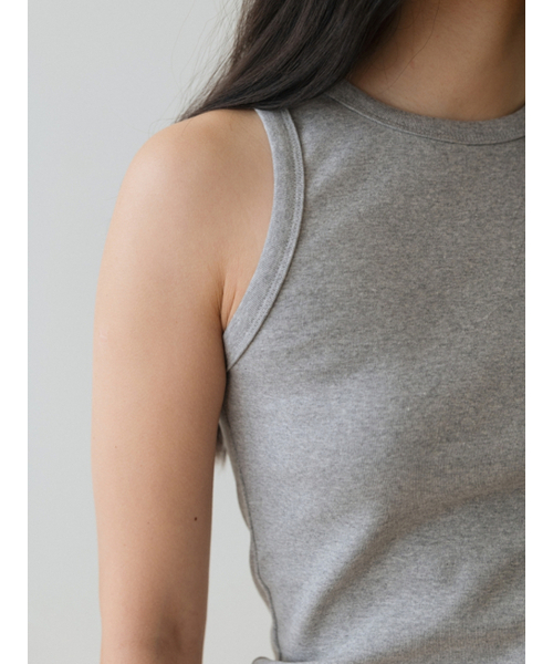 UNNOUT（アナウト）の「HALTER NECK COTTON SLEEVELESS SHIRT GREY（Tシャツ/カットソー・レディース・その他・ONE SIZE）」の4枚目の写真