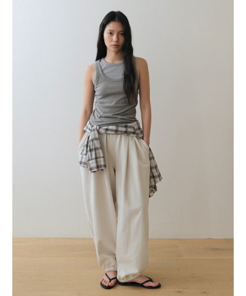 UNNOUT（アナウト）の「HALTER NECK COTTON SLEEVELESS SHIRT GREY（Tシャツ/カットソー・レディース・その他・ONE SIZE）」の5枚目の写真