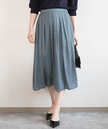 OFUON le MK | ウエストタック格子柄フレアスカート/洗濯機で洗える/セットアップ可(スカート)