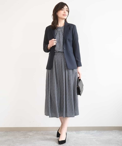 OFUON le MK（オフオンルエムケー）の「ウエストタック格子柄フレアスカート/洗濯機で洗える/セットアップ可（スカート・レディース・グリーン系その他/ネイビー・36/38/40）」の21枚目の写真