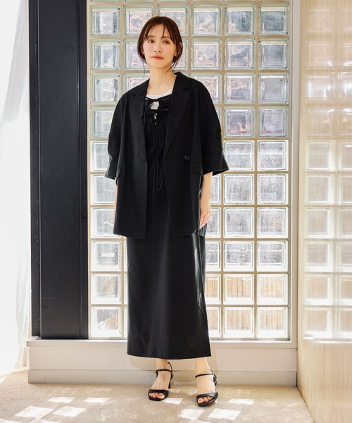 mysty woman（ミスティウーマン）の「ボリュームスリーブテーラージャケット 666537（テーラードジャケット・レディース・ダークオレンジ/ブラック/ベージュ・FREE）」の5枚目の写真