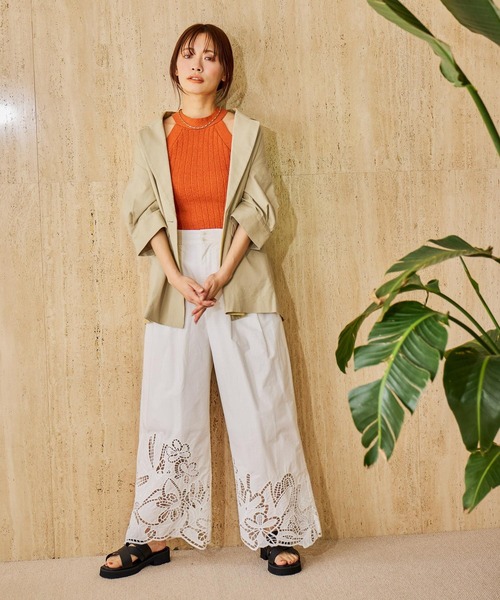 mysty woman（ミスティウーマン）の「ボリュームスリーブテーラージャケット 666537（テーラードジャケット・レディース・ダークオレンジ/ブラック/ベージュ・FREE）」の19枚目の写真