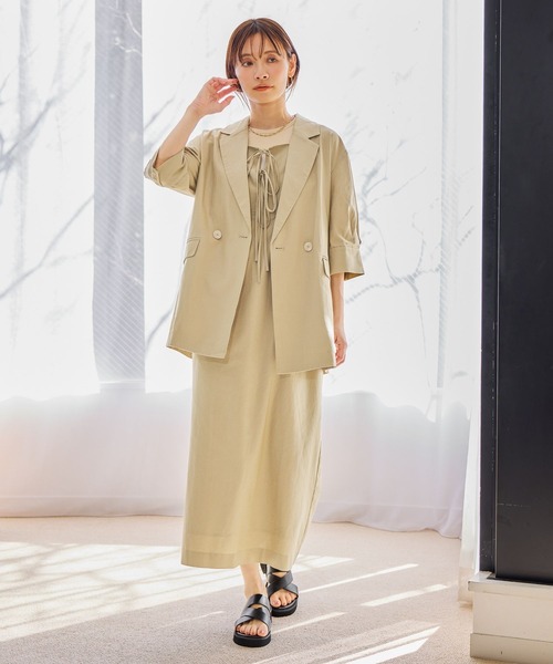 mysty woman（ミスティウーマン）の「ボリュームスリーブテーラージャケット 666537（テーラードジャケット・レディース・ダークオレンジ/ブラック/ベージュ・FREE）」の22枚目の写真