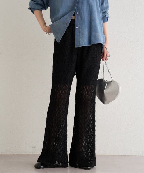 Omekashi（オメカシ）の「レースフレアパンツ（その他パンツ・レディース・ホワイト系その他/ブラック・FREE）」の2枚目の写真