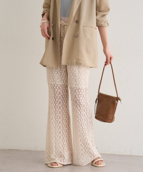 Omekashi（オメカシ）の「レースフレアパンツ（その他パンツ・レディース・ホワイト系その他/ブラック・FREE）」の4枚目の写真