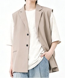 revertical（リバーティカル）の「テーラードベスト ルーズシルエット ノースリーブジャケット ジレ（ベスト）」