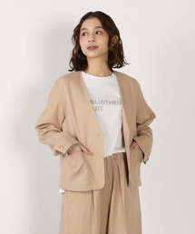MELROSE claire（メルローズ クレール）の「【リネンレーヨンカラーレスVジャケット】（ノーカラージャケット）」