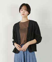 MELROSE claire（メルローズ クレール）の「【リネンレーヨンカラーレスVジャケット】（ノーカラージャケット）」