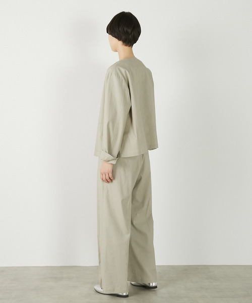 MELROSE claire(メルローズ クレール)の「【リネンレーヨンカラーレスVジャケット】(ノーカラージャケット・レディース・セージグリーン/ダークネイビー/ベージュ・FREE)」の9枚目の写真