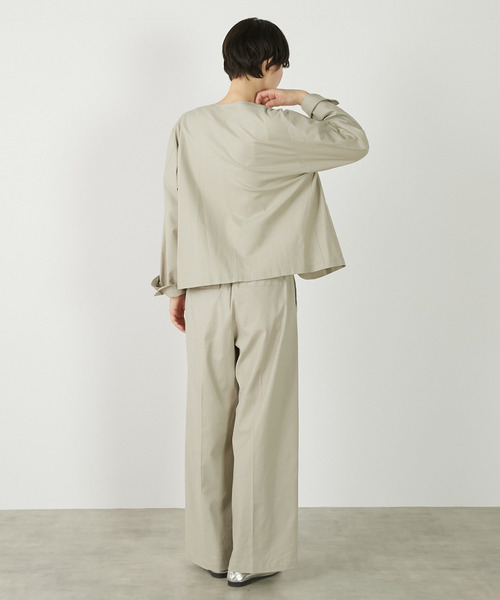 MELROSE claire(メルローズ クレール)の「【リネンレーヨンカラーレスVジャケット】(ノーカラージャケット・レディース・セージグリーン/ダークネイビー/ベージュ・FREE)」の11枚目の写真
