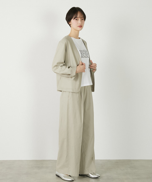 MELROSE claire(メルローズ クレール)の「【リネンレーヨンカラーレスVジャケット】(ノーカラージャケット・レディース・セージグリーン/ダークネイビー/ベージュ・FREE)」の13枚目の写真