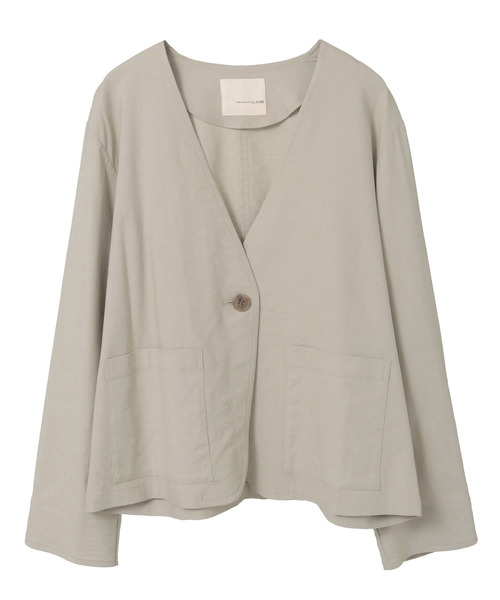 MELROSE claire(メルローズ クレール)の「【リネンレーヨンカラーレスVジャケット】(ノーカラージャケット・レディース・セージグリーン/ダークネイビー/ベージュ・FREE)」の15枚目の写真