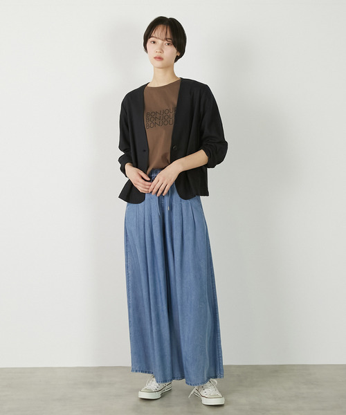 MELROSE claire(メルローズ クレール)の「【リネンレーヨンカラーレスVジャケット】(ノーカラージャケット・レディース・セージグリーン/ダークネイビー/ベージュ・FREE)」の22枚目の写真