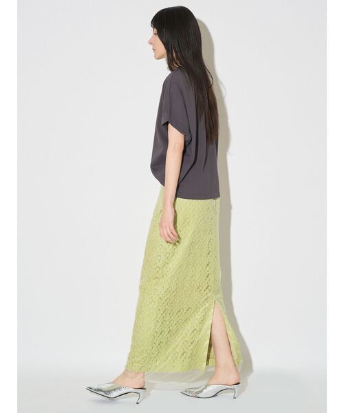 ELENDEEK（エレンディーク）の「エンブロイダリーIラインスカート（スカート・レディース・オフホワイト/ライム・2/1）」の18枚目の写真