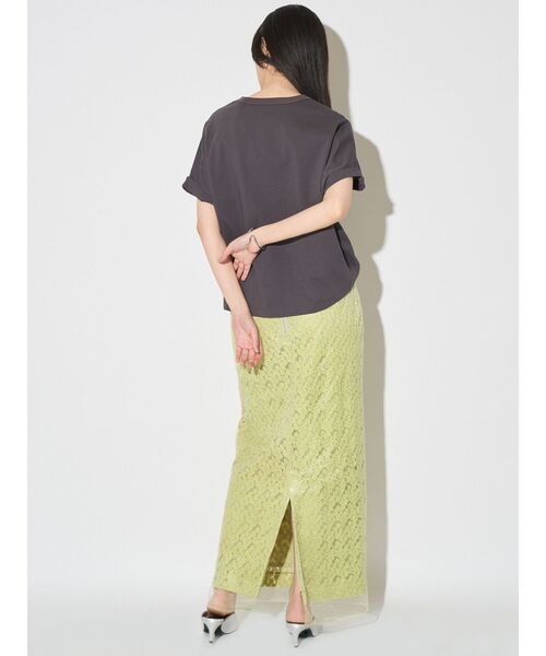 ELENDEEK（エレンディーク）の「エンブロイダリーIラインスカート（スカート・レディース・オフホワイト/ライム・2/1）」の19枚目の写真