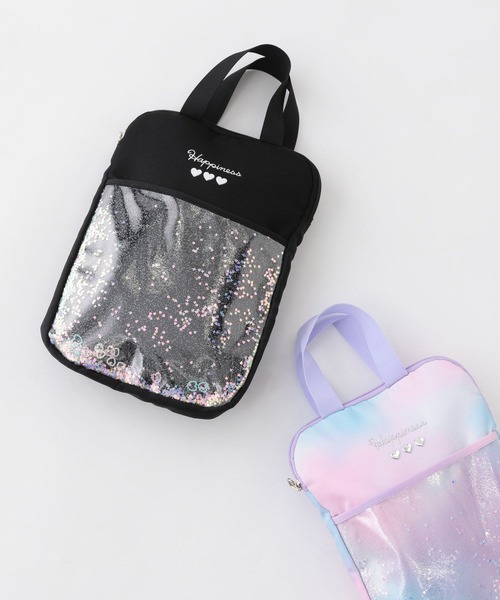 BAYFLOW（ベイフロー）の「[学校や習い事に♪]スパンコールタブレットケース[33cm×23.5cm](KIDS)（トートバッグ・キッズ・レインボー/ブラック・FREE）」の2枚目の写真