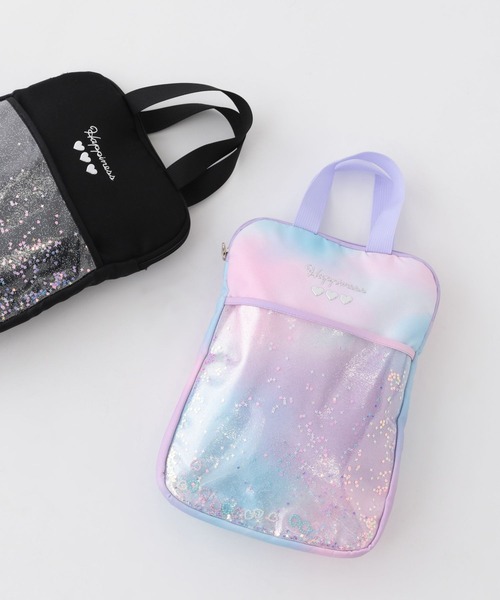 BAYFLOW（ベイフロー）の「[学校や習い事に♪]スパンコールタブレットケース[33cm×23.5cm](KIDS)（トートバッグ・キッズ・レインボー/ブラック・FREE）」の4枚目の写真