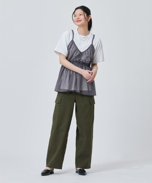 adidas(アディダス)の「【別注】アディダス adidas アルペン 2-in-1 キャミソール 半袖Tシャツ 限定コラボ(Tシャツ/カットソー・レディース・ブラック×グレー/グレー×ホワイト・S/M/L/XL)」の14枚目の写真