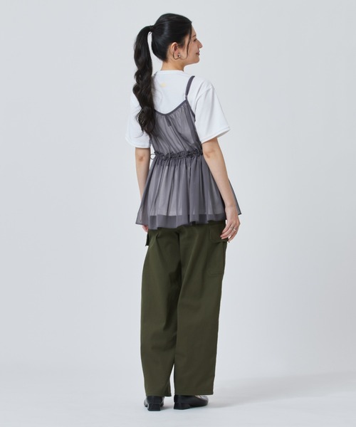 adidas(アディダス)の「【別注】アディダス adidas アルペン 2-in-1 キャミソール 半袖Tシャツ 限定コラボ(Tシャツ/カットソー・レディース・ブラック×グレー/グレー×ホワイト・S/M/L/XL)」の16枚目の写真