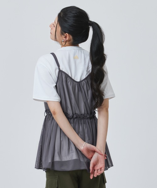 adidas(アディダス)の「【別注】アディダス adidas アルペン 2-in-1 キャミソール 半袖Tシャツ 限定コラボ(Tシャツ/カットソー・レディース・ブラック×グレー/グレー×ホワイト・S/M/L/XL)」の13枚目の写真