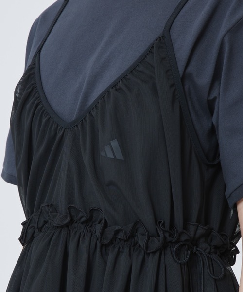 adidas(アディダス)の「【別注】アディダス adidas アルペン 2-in-1 キャミソール 半袖Tシャツ 限定コラボ(Tシャツ/カットソー・レディース・ブラック×グレー/グレー×ホワイト・S/M/L/XL)」の6枚目の写真
